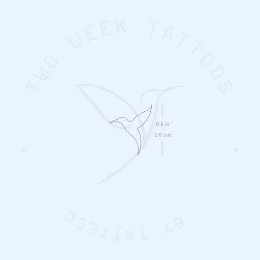 Little Fine Line Hummingbird Semi-Permanent Tattoo - Set of 2