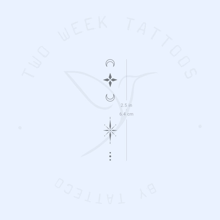 Tatuaje semipermanente "Composición de dedos 5" - Juego de 2