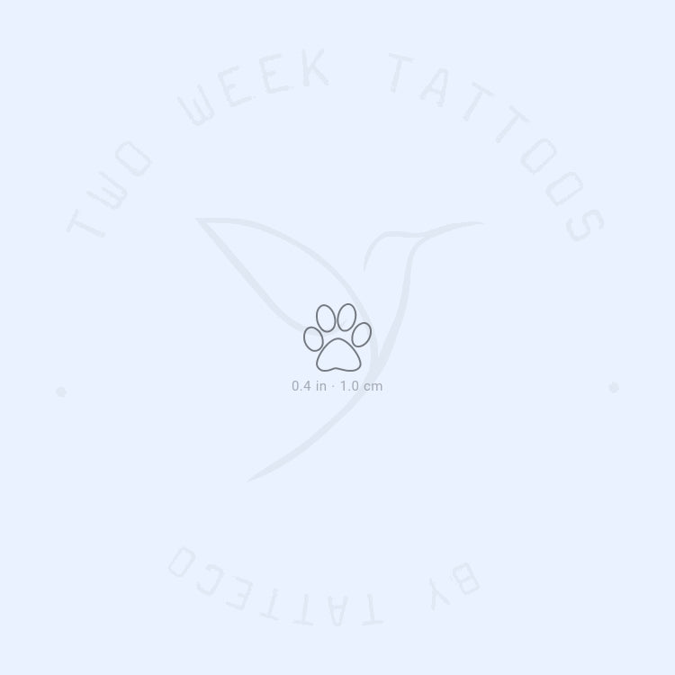 Little Paw Outline Semi-Permanent Tattoo - Set of 2