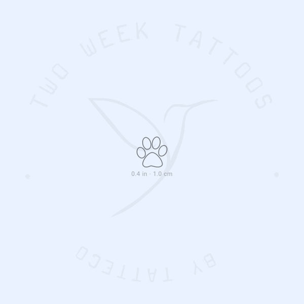 Little Paw Outline Semi-Permanent Tattoo - Set of 2