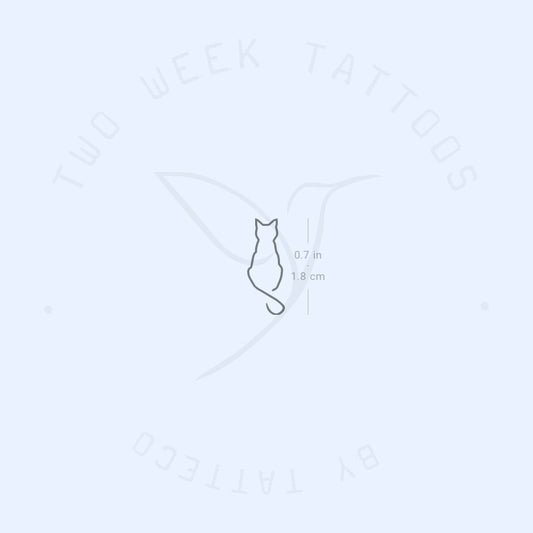 Line Art Cat Semi-Permanent Tattoo - Set of 2