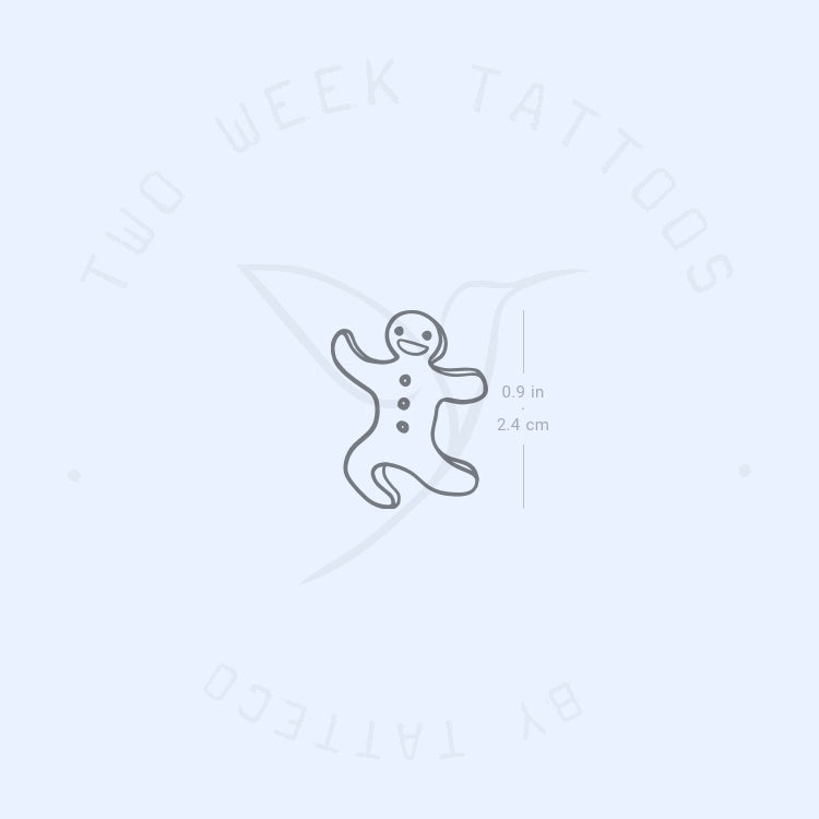Gingerbread Man Semi-Permanent Tattoo - Set of 2