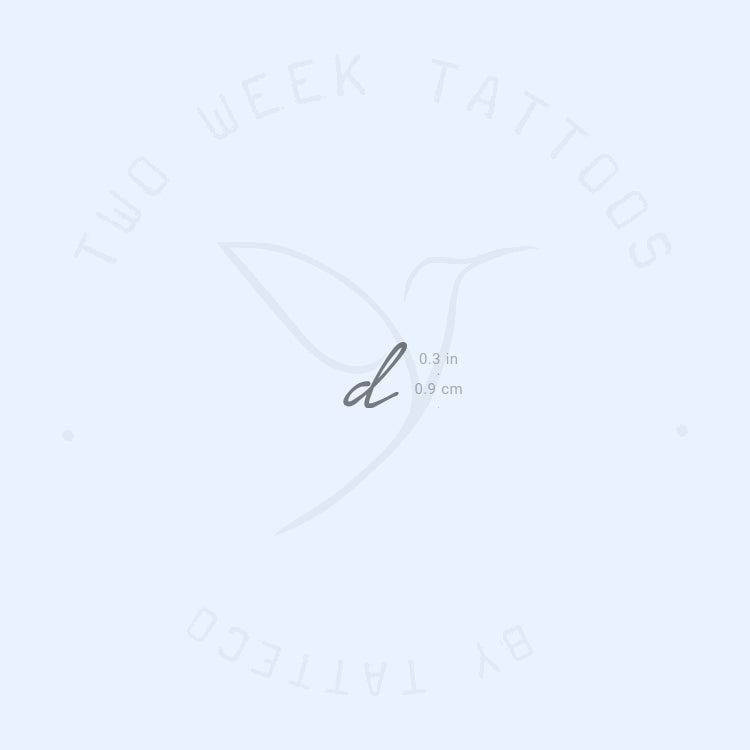 D Handwritten Semi-Permanent Tattoo - Set of 2