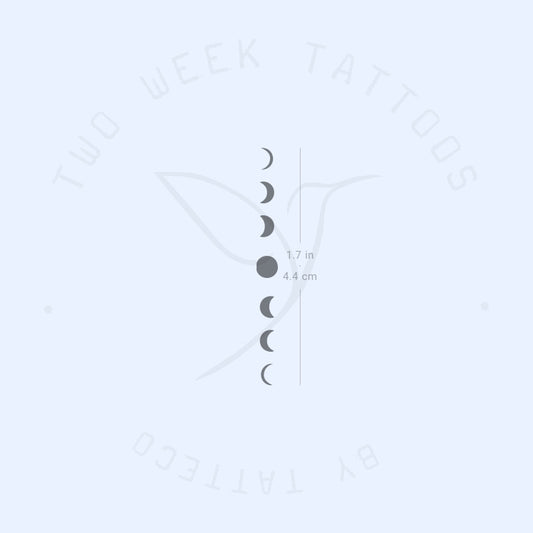 Vertical Moon Phases Semi-Permanent Tattoo - Set of 2