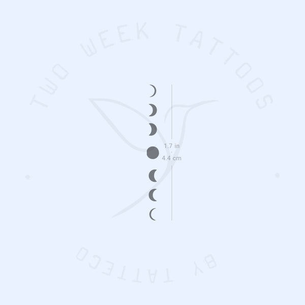 Vertical Moon Phases Semi-Permanent Tattoo - Set of 2