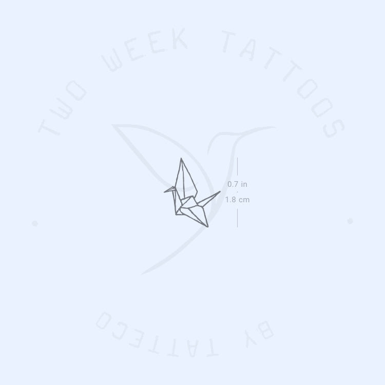 Tatuaje semipermanente de grulla de origami diminuta (juego de 2)