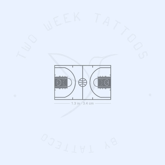 Tatuaje semipermanente de cancha de baloncesto (juego de 2)