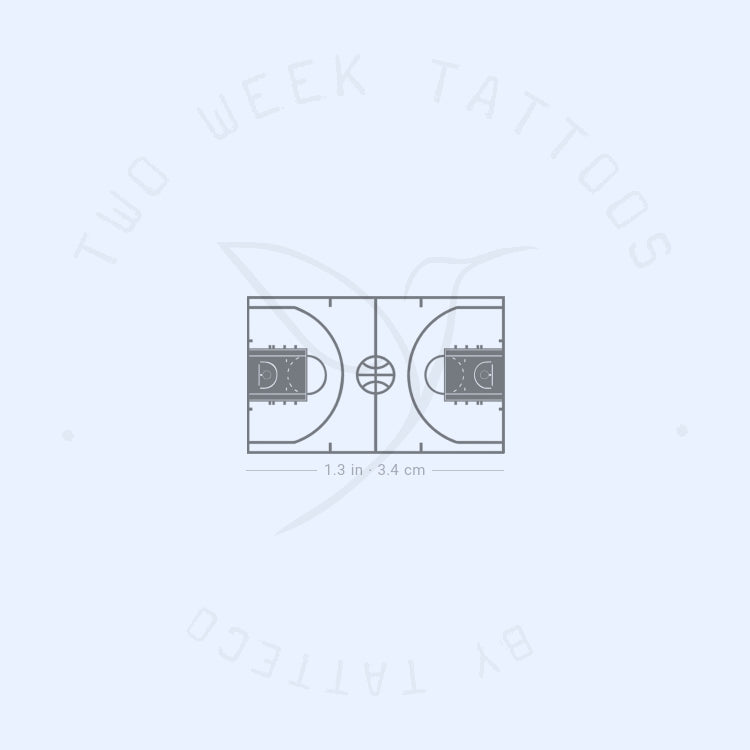 Basketball Court Semi-Permanent Tattoo - Set of 2