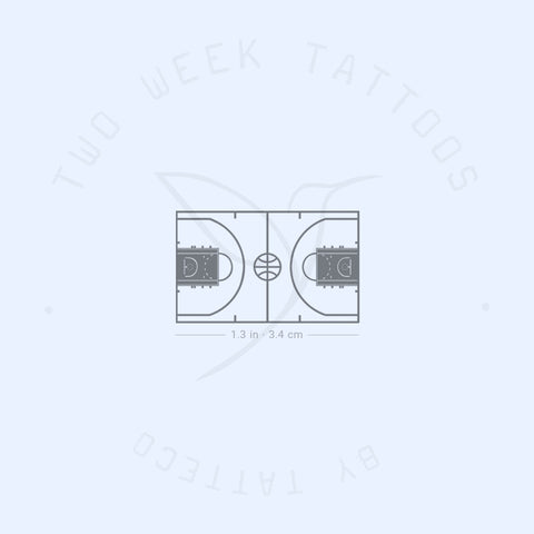 Basketball Court Semi-Permanent Tattoo - Set of 2
