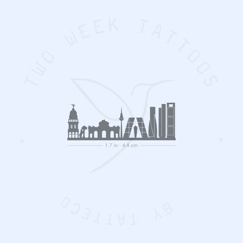 Madrid Skyline Semi-Permanent Tattoo - Set of 2