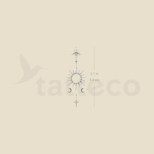 Eye And Sun By Stefano Mazza Temporary Tattoo - Set of 3