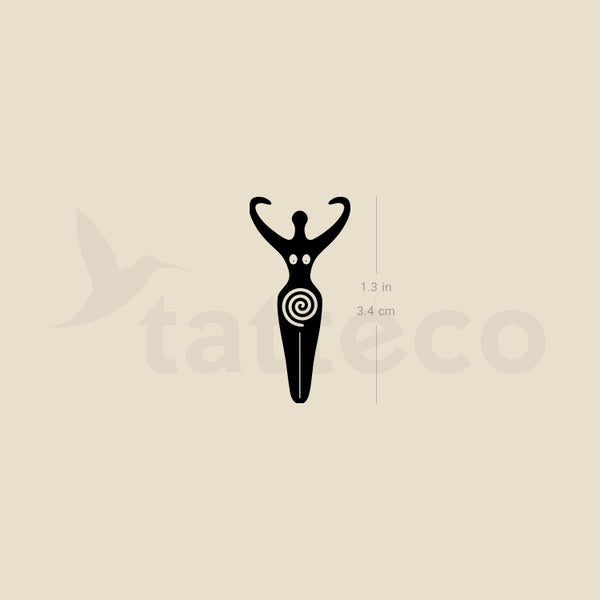 Spiral Goddess Symbol Temporary Tattoo - Set of 3