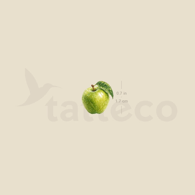 Granny Smith Apple Temporary Tattoo - Set of 3