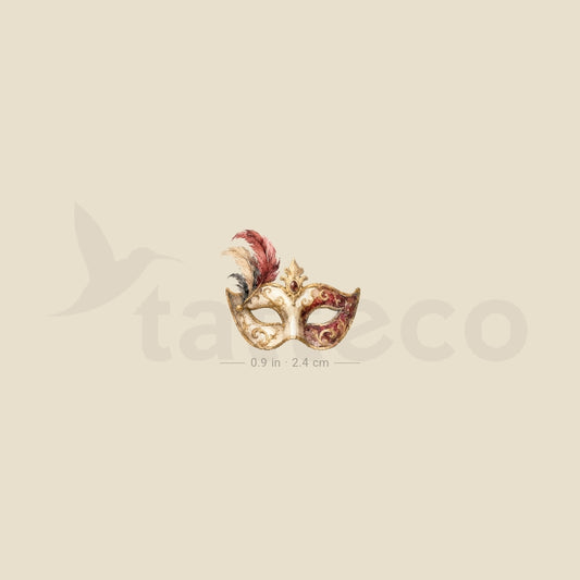 Watercolor Venetian Mask Temporary Tattoo - Set of 3