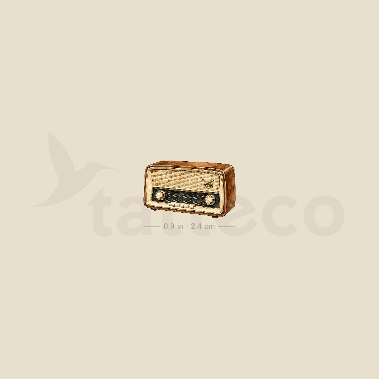 Vintage Radio Temporary Tattoo - Set of 3
