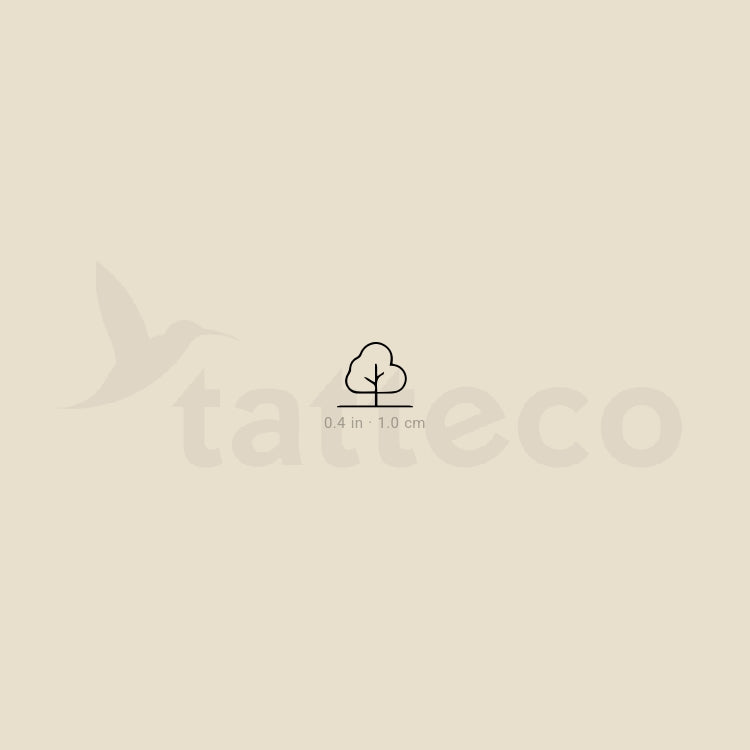 Minimalist Tree Temporary Tattoo - Set of 3