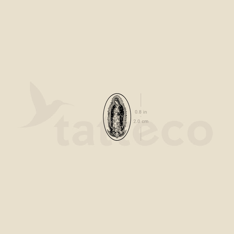 Our Lady Of Guadalupe Medallion Temporary Tattoo - Set of 3