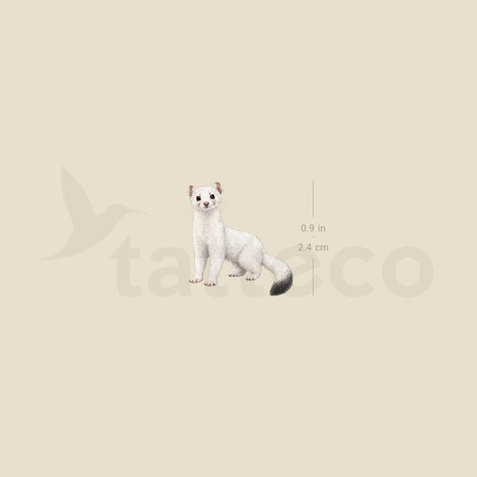 White Weasel Temporary Tattoo - Set of 3
