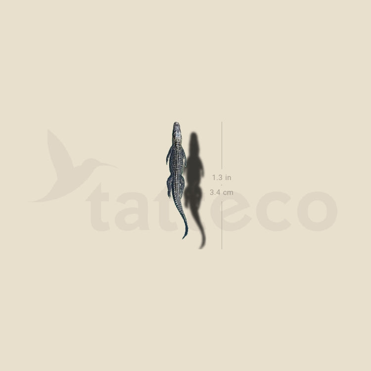 Alligator And Shadow Temporary Tattoo - Set of 3