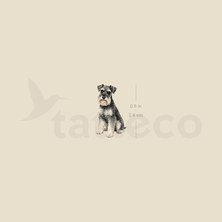 Watercolor Schnauzer Temporary Tattoo - Set of 3