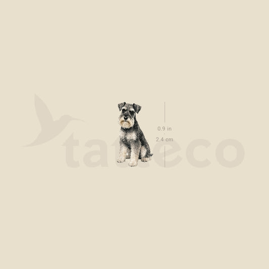 Watercolor Schnauzer Temporary Tattoo - Set of 3