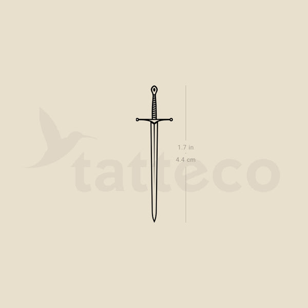 Fine Line Sword Temporary Tattoo - Set of 3