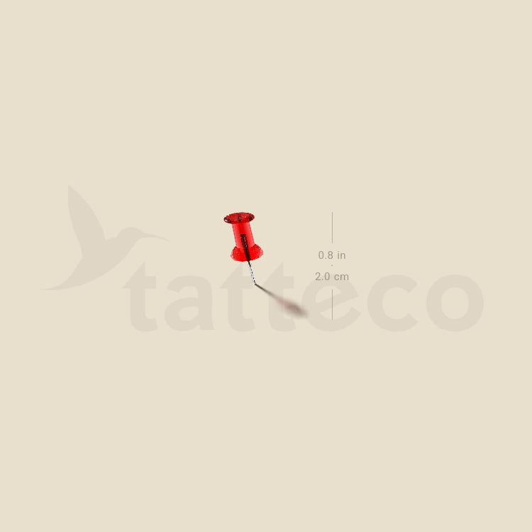 Red Drawing Pin Temporary Tattoo - Set of 3