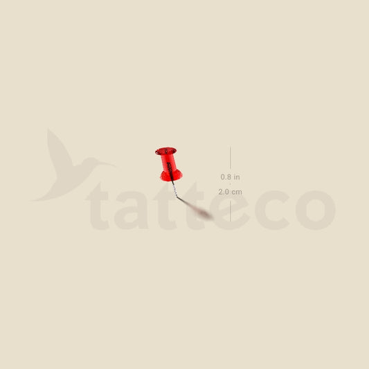 Red Drawing Pin Temporary Tattoo - Set of 3