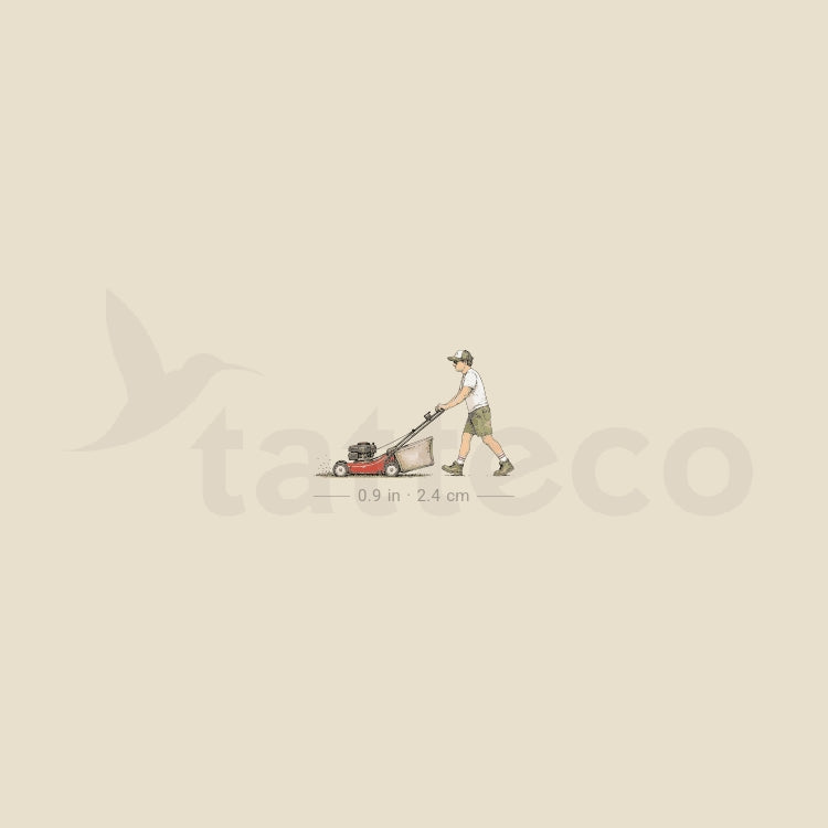 Small Lawn Mower Temporary Tattoo - Set of 3