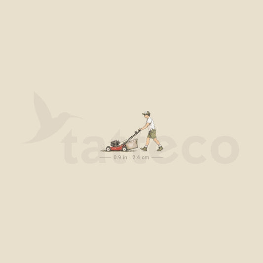 Small Lawn Mower Temporary Tattoo - Set of 3