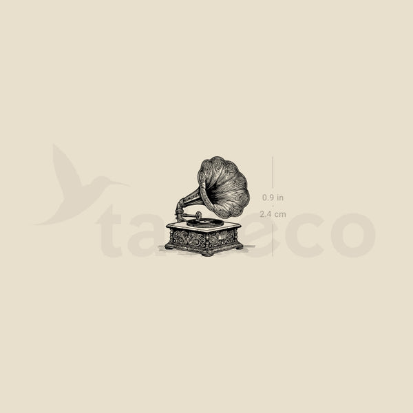 Tatuaje temporal de gramófono vintage (juego de 3)