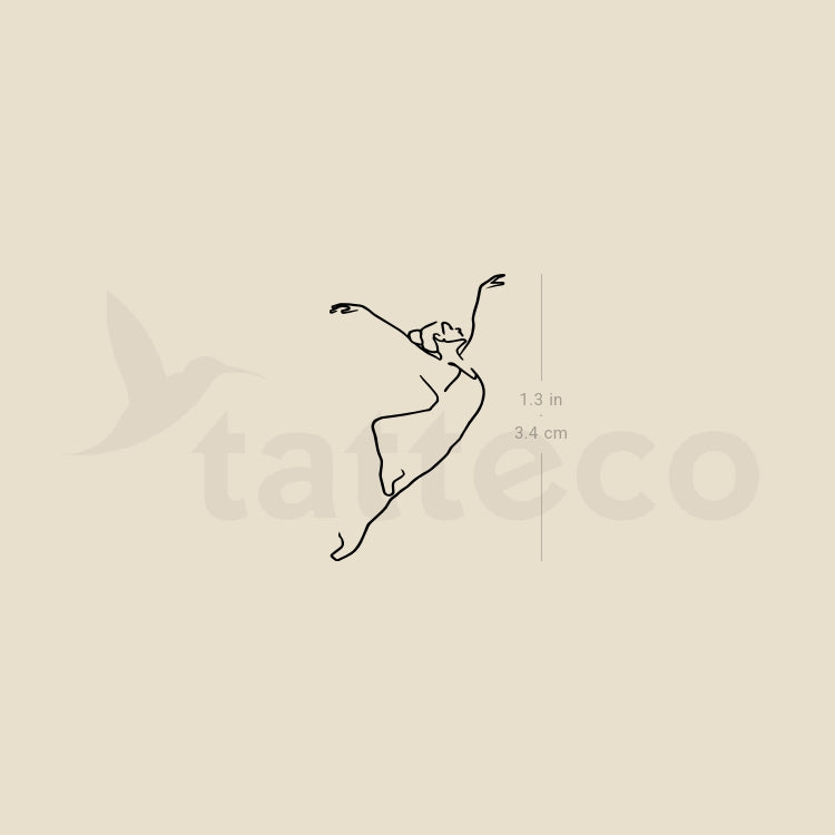 Golden Ballerina Temporary Tattoo - Set of 3