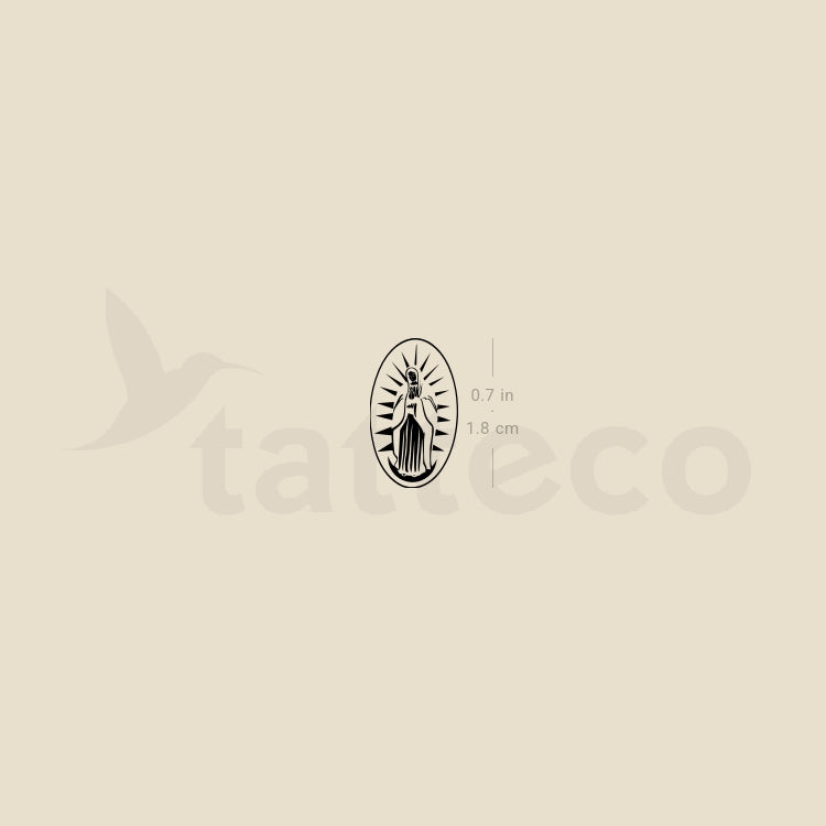 Our Lady Of Guadalupe Medal Temporary Tattoo - Set of 3