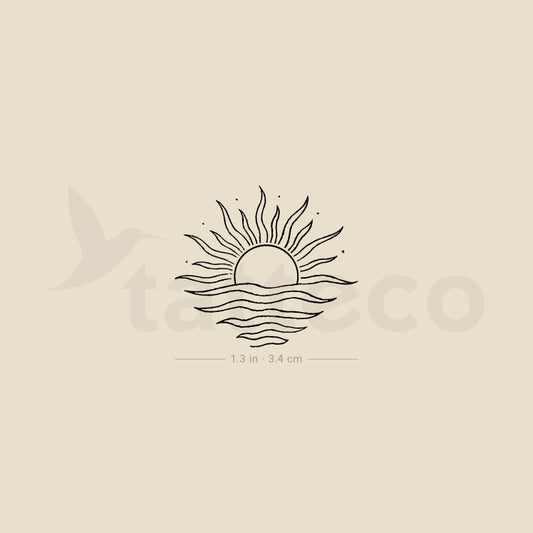 Tatuaje temporal de sol naciente - Juego de 3
