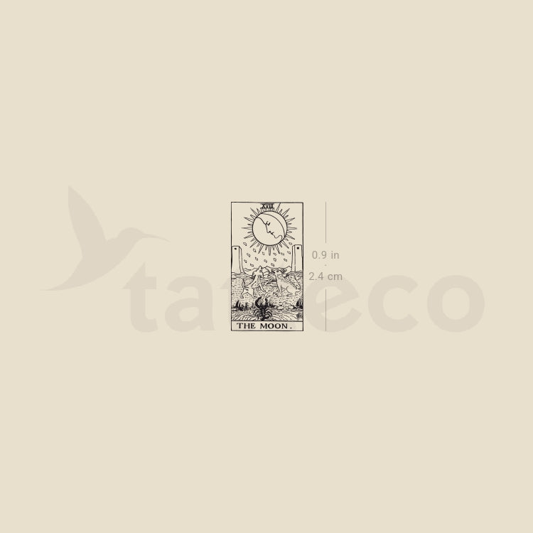 Little The Moon Tarot Card Temporary Tattoo - Set of 3