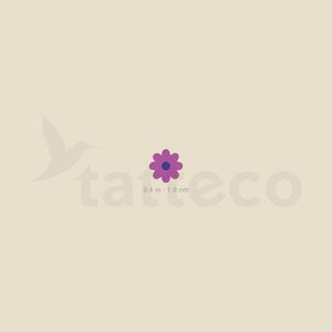 Purple Flower Temporary Tattoo - Set of 3