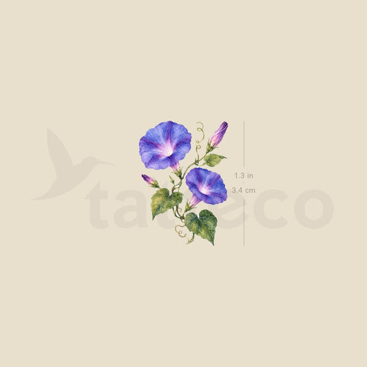 Morning Glory Temporary Tattoo - Set of 3