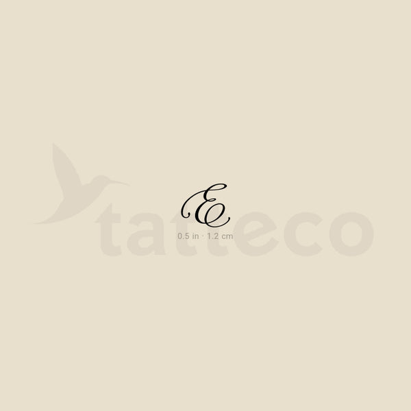 Cursive Letter E Script Temporary Tattoo - Set of 3
