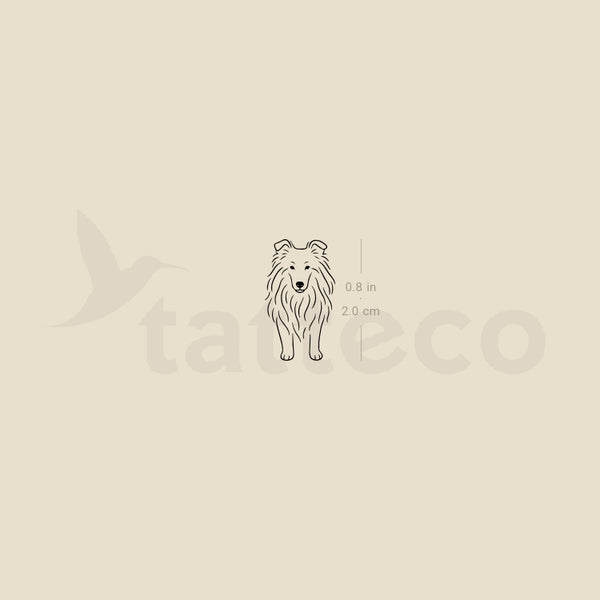 Fine Line Collie Temporary Tattoo - Set of 3