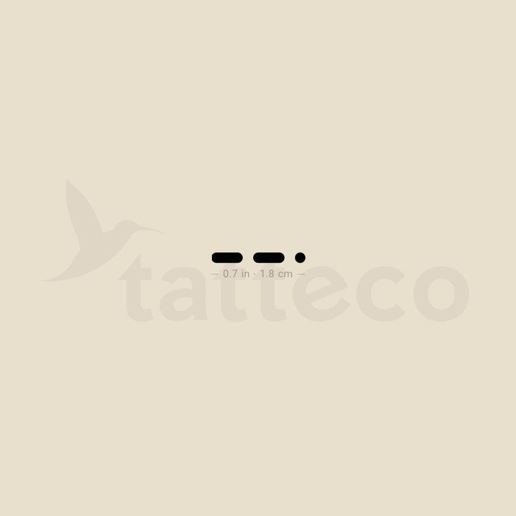 Morse Code G Temporary Tattoo - Set of 3