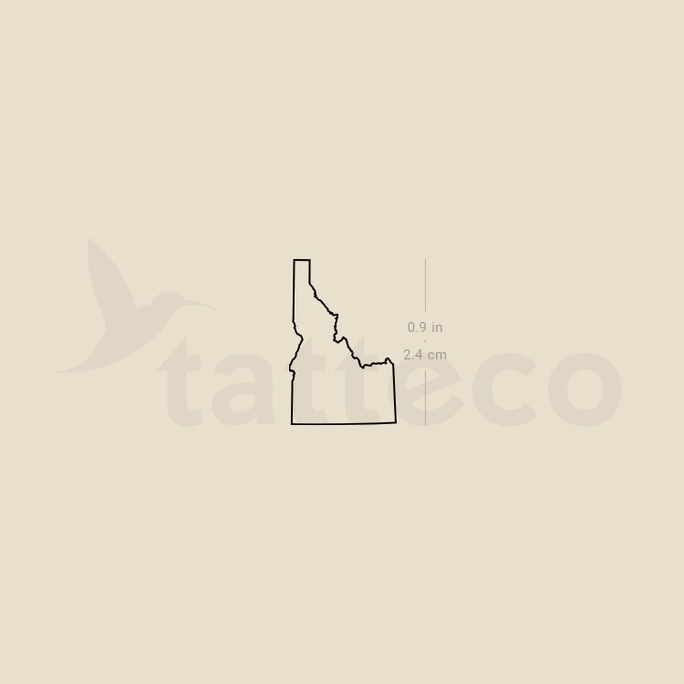 Idaho Map Outline Temporary Tattoo - Set of 3 – Tatteco
