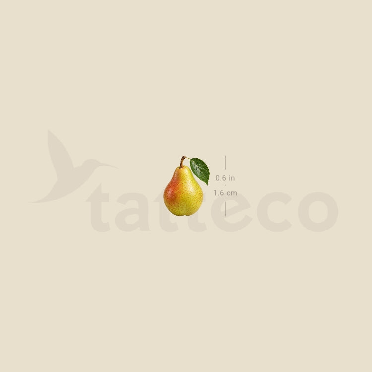 Pear Temporary Tattoo - Set of 3