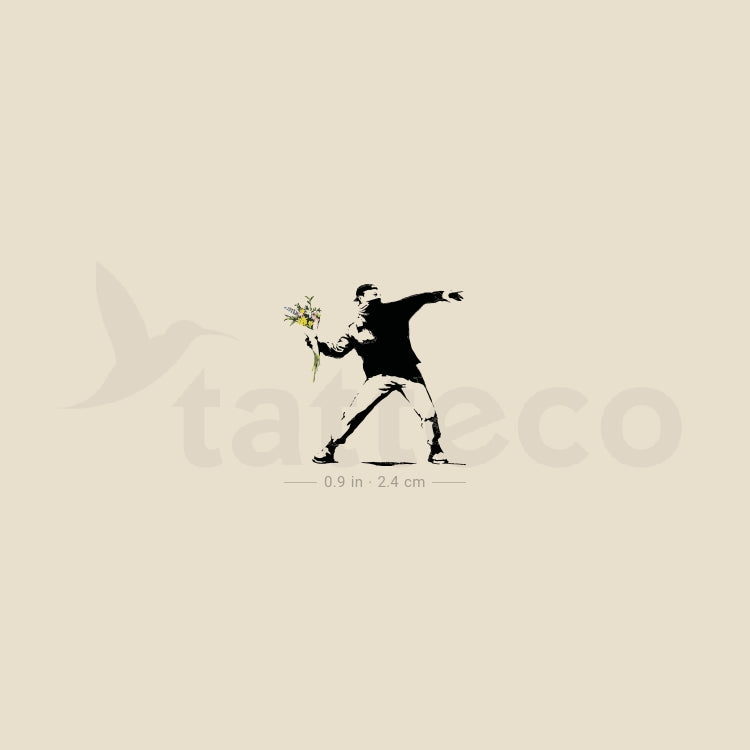 Small Flower Thrower Temporary Tattoo - Set of 3