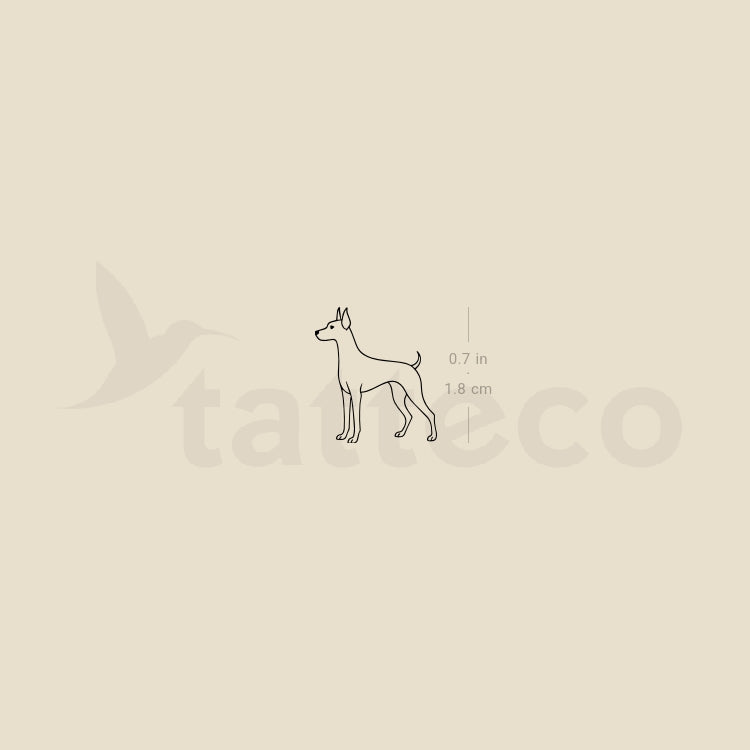 Fine Line Pinscher Temporary Tattoo - Set of 3