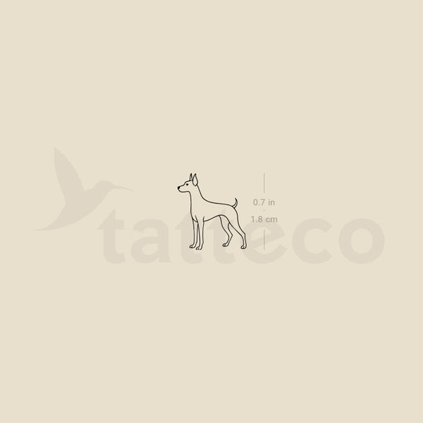 Fine Line Pinscher Temporary Tattoo - Set of 3