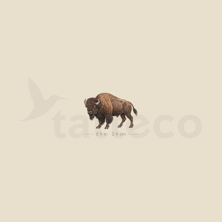 Watercolor Bison Temporary Tattoo - Set of 3