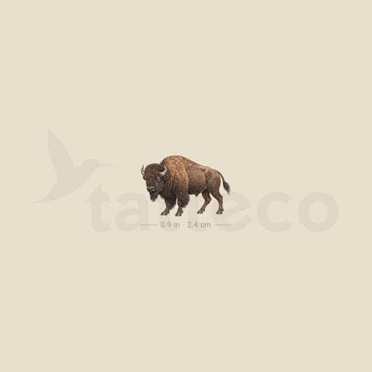 Watercolor Bison Temporary Tattoo - Set of 3