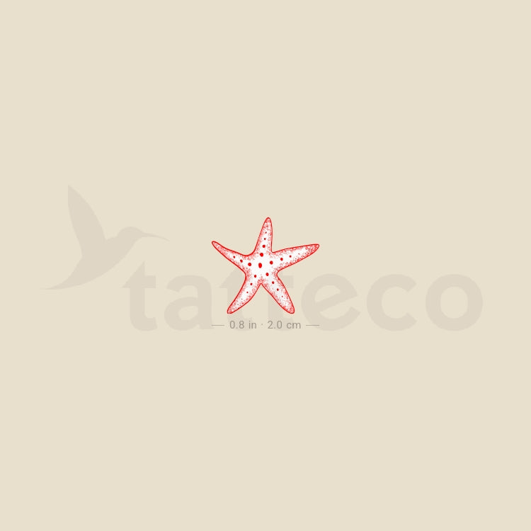 Red Sea Star Temporary Tattoo - Set of 3