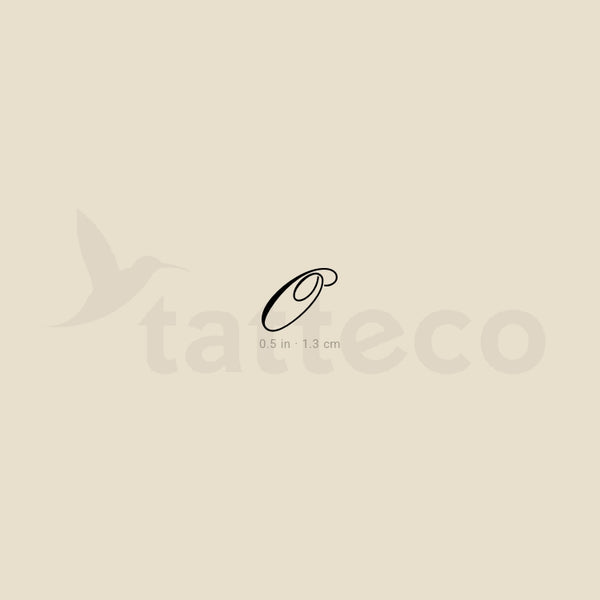 Letter O Script Temporary Tattoo - Set of 3