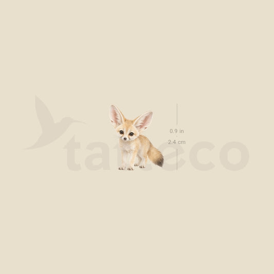 Baby Fennec Fox Temporary Tattoo - Set of 3